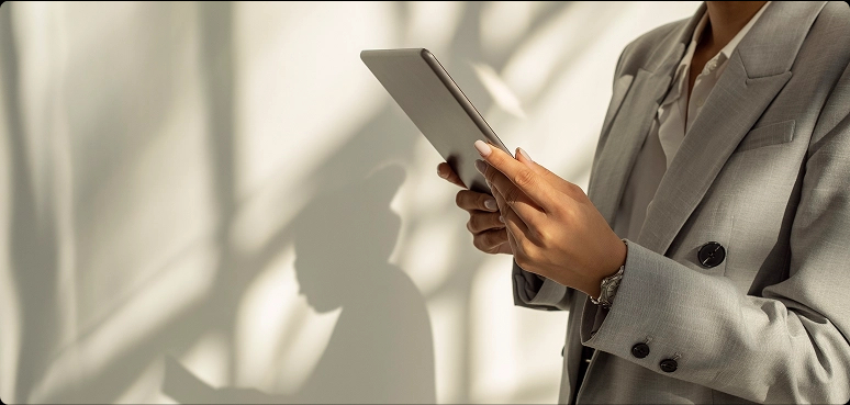 Person using a tablet